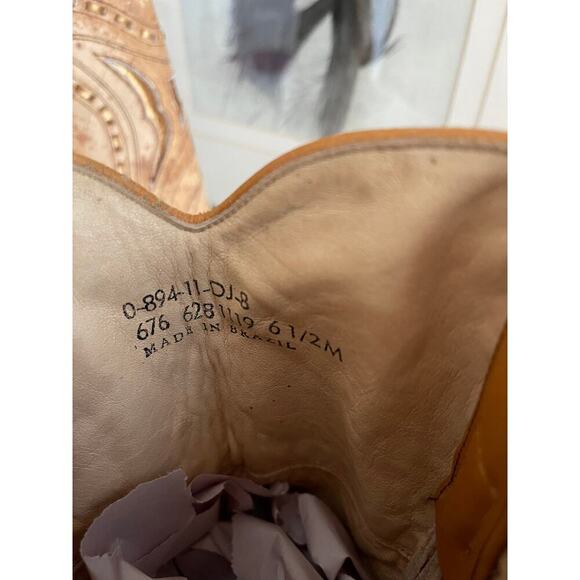 42 Street Vintage Cognac Heeled Cowboy Boots - Size 6.5 - Picture 9 of 9